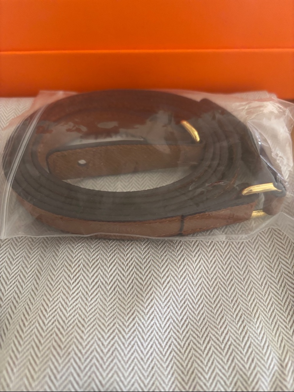 Brown Leather Wallet bag/with strap - Picture 3 of 8
